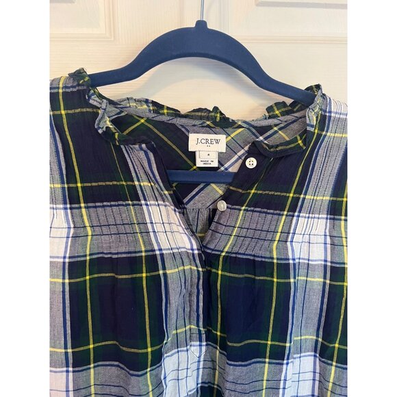 J.Crew Tartan Plaid Long Sleeve Pullover Long Sleeve Blouse Size 4 - Picture 2 of 8